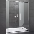 Modern Shower Sauna Enclosure With Glass Door Gray Tile Walls And Shower Fixtures