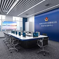 Modern Monitoring Room Public Security Bureau Command Center 3d model