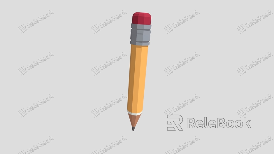 Cartoon Pencil Pencil Low Poly Pencil Pen model