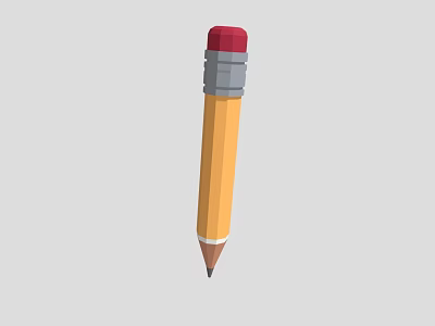 Yellow Pencil With Red Eraser Top Gray Middle Section And Sharpened Black Tip 3d model Yellow Pencil With Red Eraser Top Gray Middle Section And Sharpened Black Tip 3d model