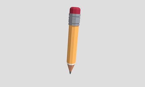 Cartoon Pencil Low Poly Pencil Pen 3d model