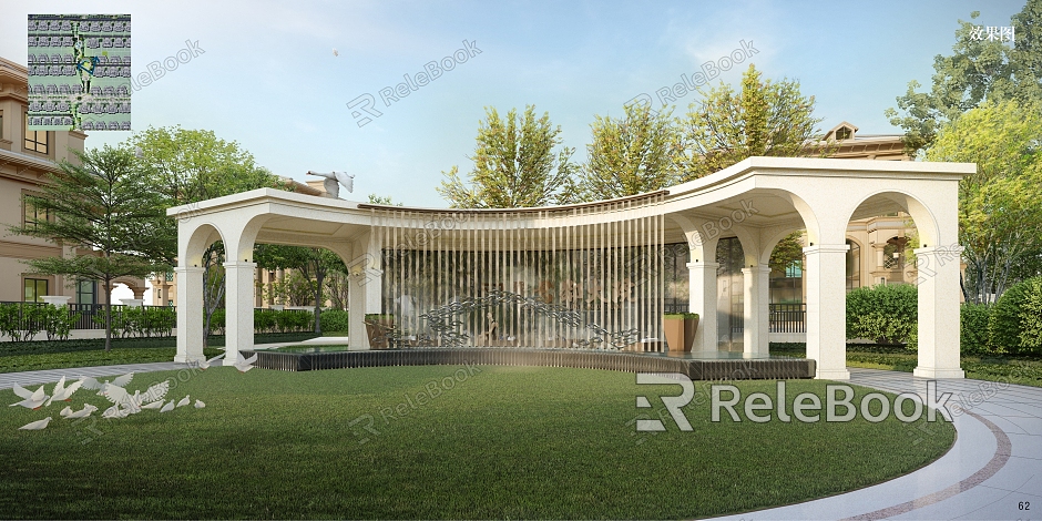 Modern Gallery Frame Special-shaped Landscape Gallery Frame Gallery Pavilion Creative Art Outdoor Bar Table Leisure Gallery Frame Landscape Structure Stone model