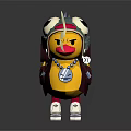 Cute Yellow Duck Wearing Frog Hat With Big Eyes Coat Backpack And Sneakers