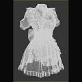 Cute Pink And White Maid Dress With Ruffled Apron Short Sleeves And Bow