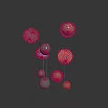 Decorative Photo Check In Spot With Transparent Spheres Golden Particles Plants And Metallic Textures