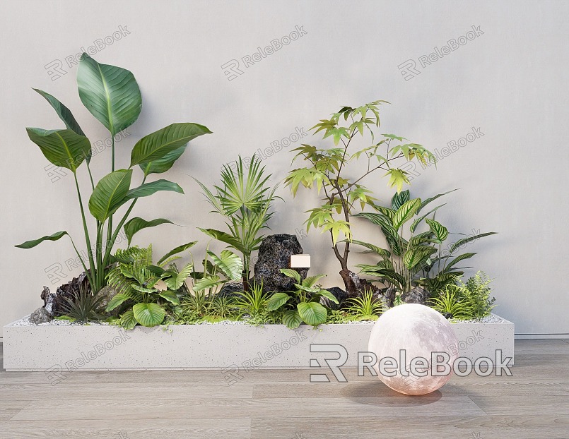 Outside pendulum green plant flower box plant combination plant pile plant potted outdoor plant cement flower pond model