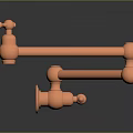 Copper Modern Faucet With Double Handle And Long Spout For Household Use
