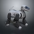 Robotic Dog Character With Modern Mechanical Design And Gray White Features