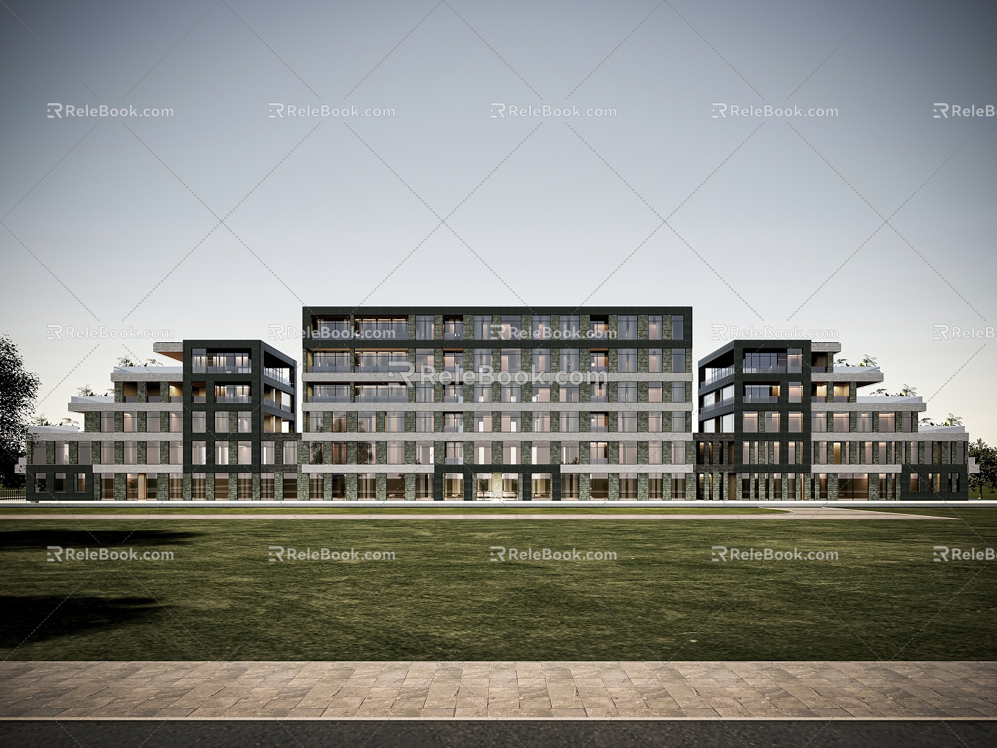 Chamber of Commerce Building Dormitory Company Building Appearance 3d model