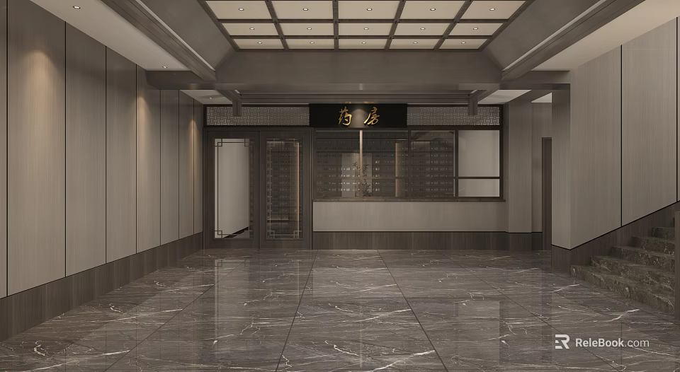 Modern Shower Sauna Interior Design With Marble Flooring And Ambient Lighting 3d model 