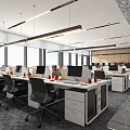 modern public office area open office area 3d model