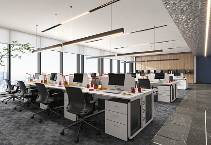 modern public office area open office area 3d model