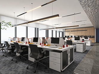 modern public office area open office area 3d model