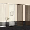 Modern Room Dividers With Different Patterns And Colors For Interior Design 3d model