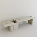 Modern Dressing Table with Minimalist Design White Countertop and Storage Drawers 3d model