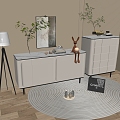 Modern Cream Style Cabinet Whole Cabinet Sideboard Cabinet Balcony Cabinet Storage Cabinet Entrance Cabinet 3d model