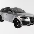 Silver SUV Car With Roof Rack Red Accent Wheels And Modern Exterior Design