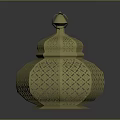 Vintage Golden Decorative Lantern Shaped Furniture With Intricate Cut Out Patterns
