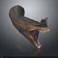 Fierce Dinosaur Head With Open Mouth Sharp Teeth Horn And Textured Skin