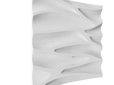 White Wall Panel With Wavy 3D Textured Design For Modern Interior Decor 3d model