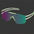 Fashionable White Frame Sunglasses With Pink Green Gradient Lenses And Sleek Design