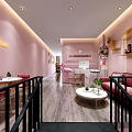 Beauty Hair Salon Interior With Pink Treatment Beds Decorative Shelves And Balloons