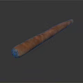 Long Brown Cigar With Burned End On Gray Background And Reflection 3d model