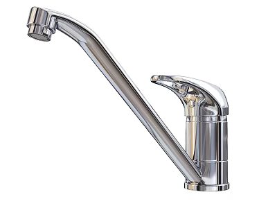 Modern Stainless Steel Kitchen Faucet With Sleek Design And Long Spout Handle 3d model