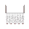 Decorative Wind Chime With Multiple Hanging Elements And Red Bottom Accents For Home Decor 3d model