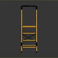 Yellow Four Step Sports Equipment Ladder With Black Non Slip Treads And Sturdy Yellow Frame