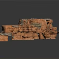 Natural Wood and Stone Stacked Fragments with Orange Gray Textured Surface