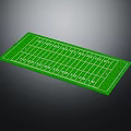 American Football Field Model With Green Turf And White Yard Line Markings