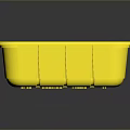 Yellow Plastic Storage Container With Rectangular Design For Home Organization 3d model
