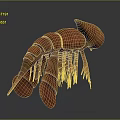 Vibrant Red Lobster Aquatic Animal 3D Rendering Showcased on Gray Reflective Surface