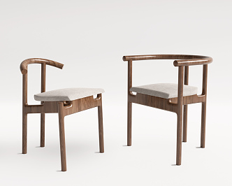 Modern single chair single chair dining chair 3d model