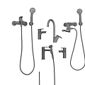 Modern Shower System With Fixed Head Handheld Sprayer Faucet And Flexible Hose 3d model
