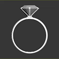 Luxury Diamond Ring with White Gold Band and Large Brilliant Sparkling Central Stone