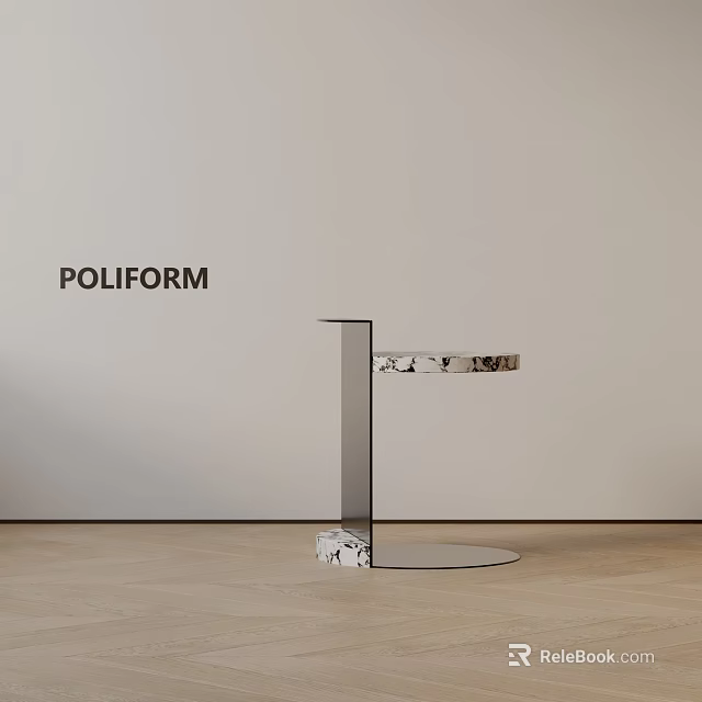 Sleek Modern Side Table With Metal Frame Marble Top And Minimalist Design 3d model 