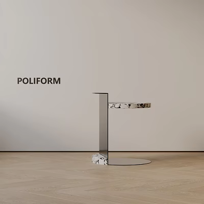 Sleek Modern Side Table With Metal Frame Marble Top And Minimalist Design 3d model