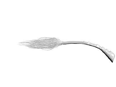 Silver Decorative Wire Structure With Curved Handle And Frayed Ornamental Ends Design 3d model