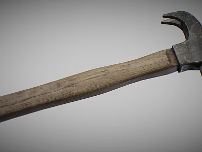 Hardware Tools Claw Hammer Featuring Wooden Handle And Metal Head Design 3d model