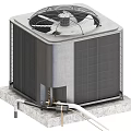 Outdoor Industrial Air Conditioning Unit With Top Fan Metal Grille And Base Pipes