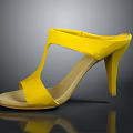 Chic Yellow High Heel Sandals Featuring Open Toe And Slip On Design For Casual Wear