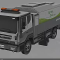 White and Gray Eco Energy Refuse Truck with Orange Warning Lights and 51 ST Logo