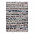 Square Area Rug With Wavy Striped Multicolor Design For Modern Interior Spaces