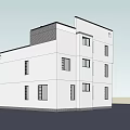 Modern Detached Villa With White Exterior Multi Storey Windows And Balcony 3d model