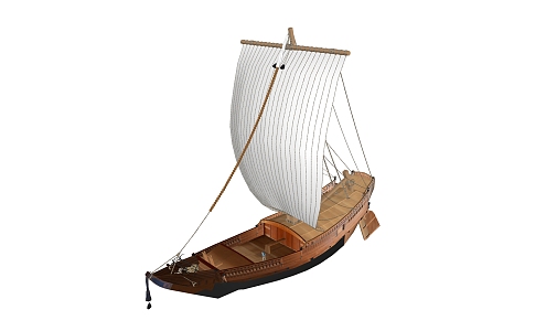 Chinese Boat Sailing 3d model