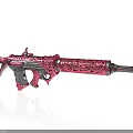 Pink Artistic Rifle With Intricate Carved Pattern And Modern Design Features 3d model
