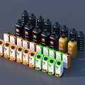 Display Shelves Showcasing Various Colored Bottles And Cartons In Neat Arrangement