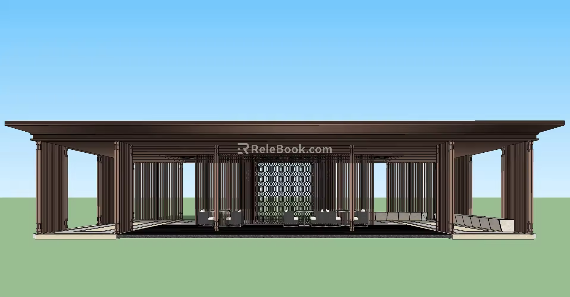 modern pavilion gallery pavilion 3d model